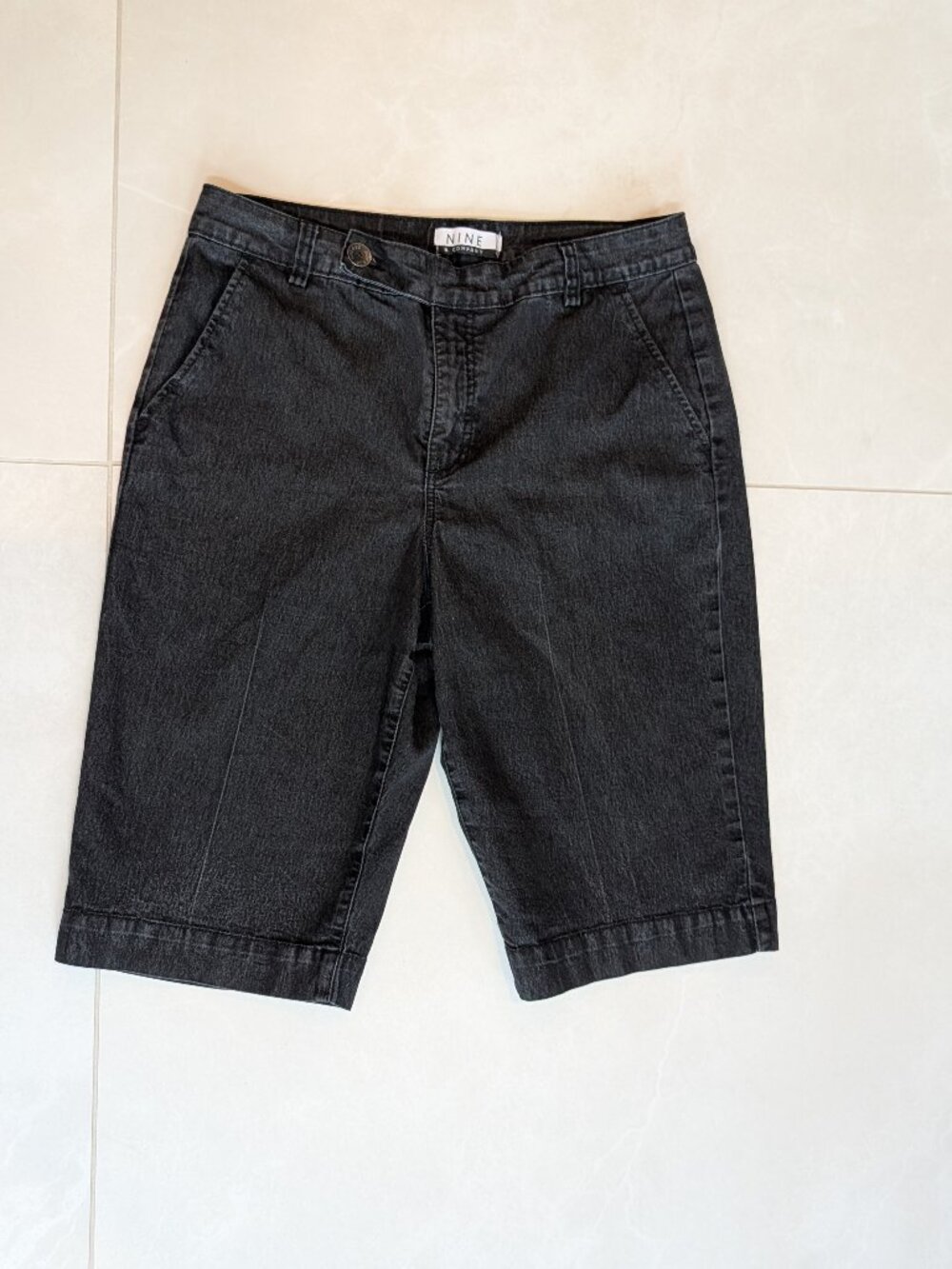 Classic & Versatile Nine & Company (by Nine West) Black Denim Bermuda Shorts